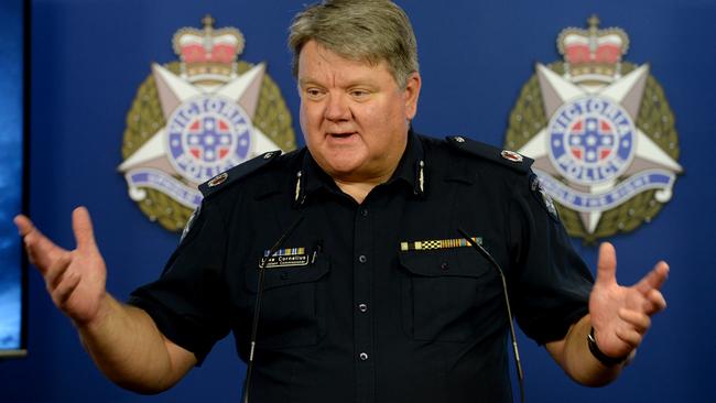 Victoria Police Assistant Commissioner Luke Cornelius delivered a stunning take down of conspiracy theorists. Picture: NCA NewsWire/Andrew Henshaw