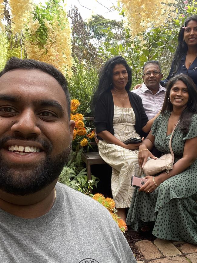 Terence Siriwardena with family.