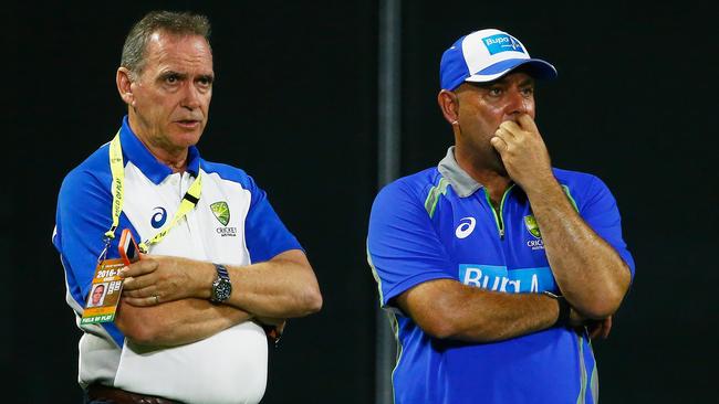 Trevor Hohns (left) was the selector on duty at the Champions Trophy.