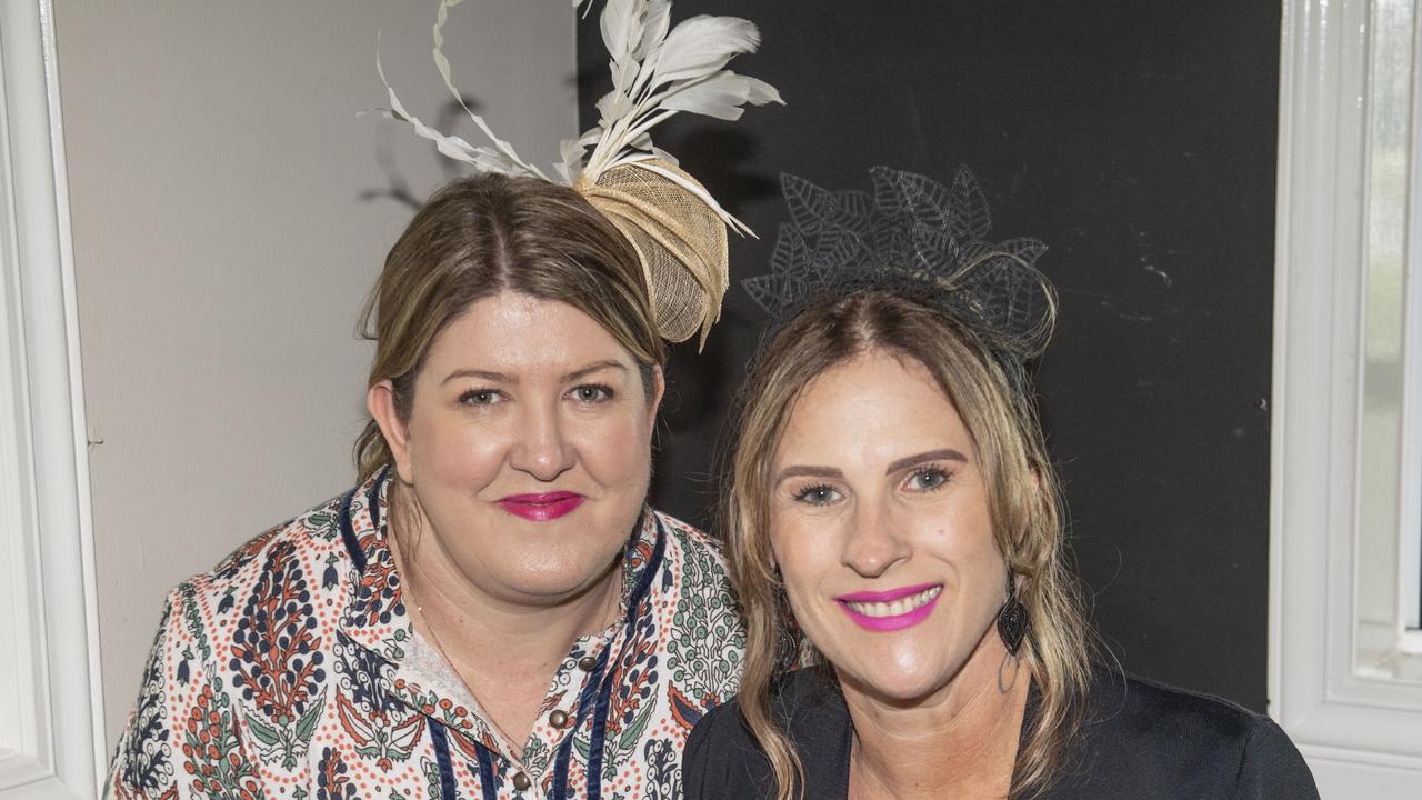 Nikki Wicks (left) and Naomi Butterworth at the Chronicle Toowoomba Hospital Foundation Melbourne Cup at Urban Grounds Cafe raising funds for One Wish, One Cure for Type 1 Diabetes. Tuesday, November 1, 2022. Picture: Nev Madsen.