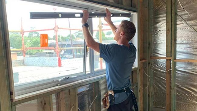 Richmond's Nick Vlastuin on the tools as he builds a townhouse in Torquay. Source: Instagram