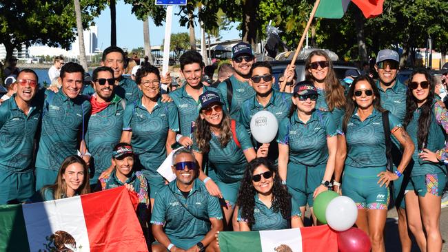 Team Mexico. Parade of Nations at The Strand, Townsville for the 2024 World Triathlon Multisports Championships. Picture: Nikita McGuire