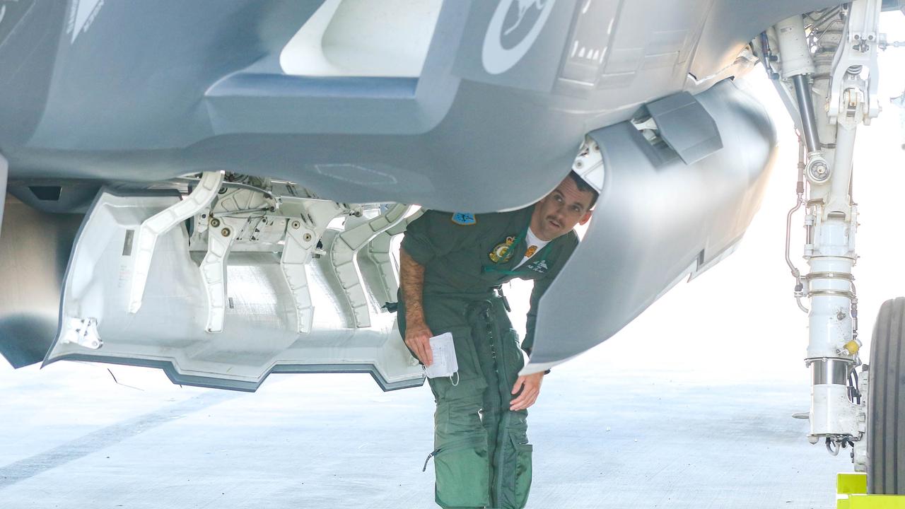 Australian Top Gun's prepare for a mission as one of RAAF's new additions , The F-35A Lightning 2 will be among 50 fighting planes involved in Exercise Arnhem Thunder 21 over the Top End . Picture Glenn Campbell