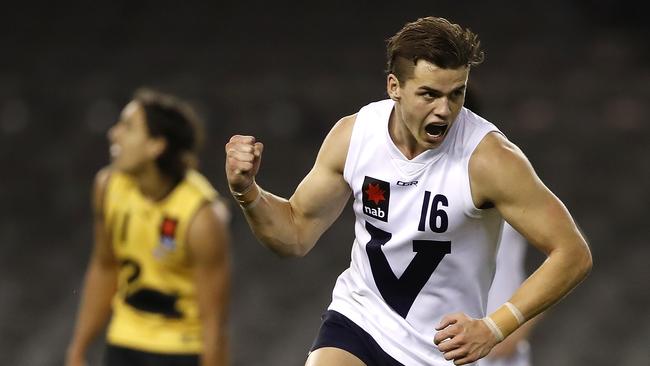 Brodie Kemp in action for Vic Country at this year’s U18 Championships – weeks before he tore an ACL. Pic: Getty Images