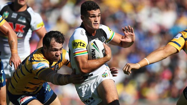 Nathan Cleary stood up for Penrith and kept calm after the Eels raced away to an early lead. Picture: Brett Costello
