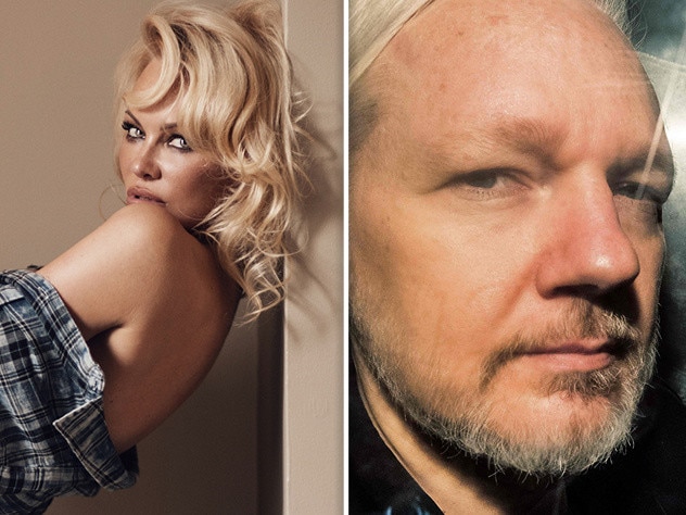 Pamela Anderson and Julian Assange