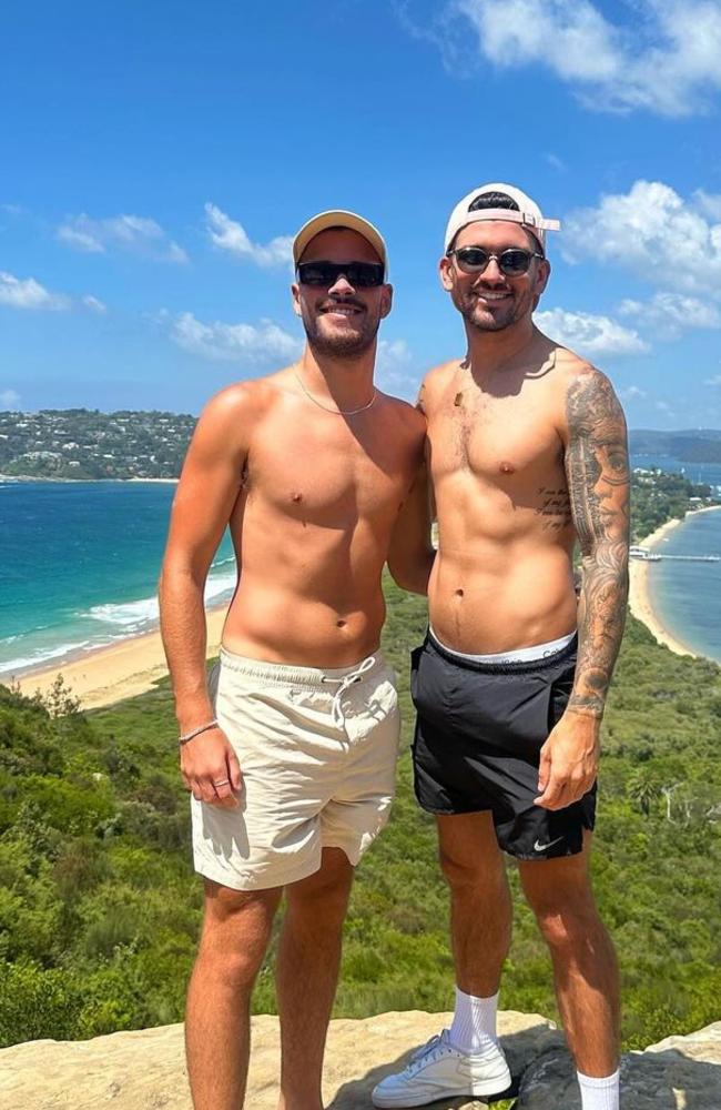 Jesse Baird (left) and partner Luke Davies. Picture: Instagram