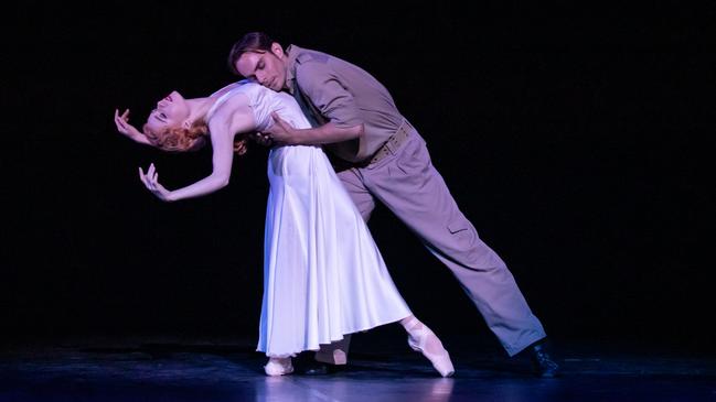 Mia Heathcote and Victor Estevez perform at the Queensland Ballet 60th Anniversary Gala.