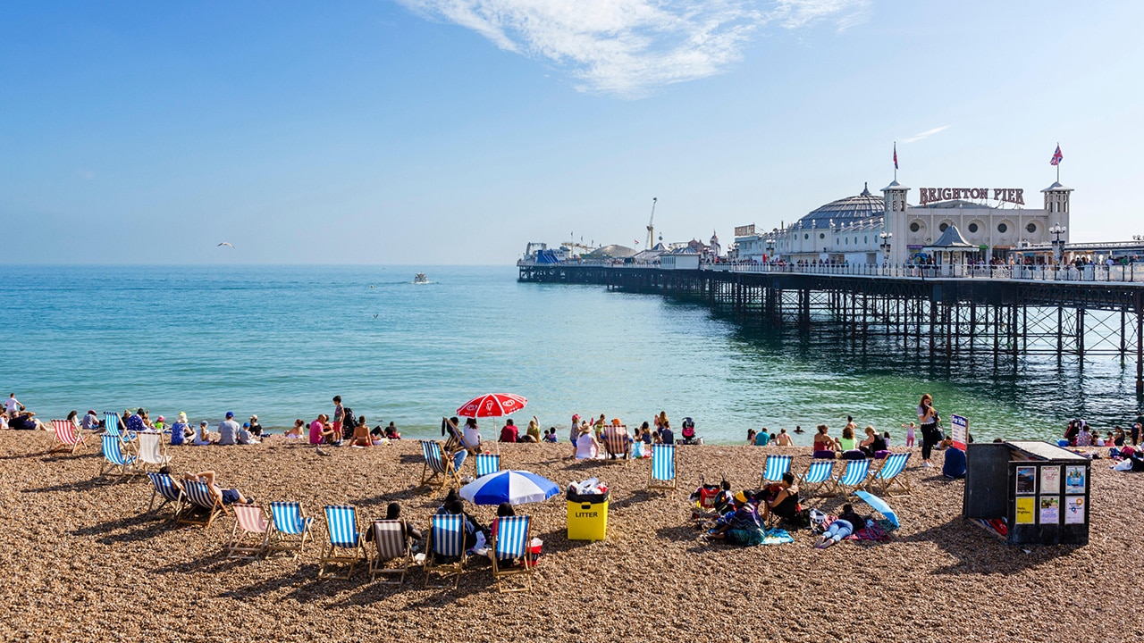 <h2>TAKE A TRIP TO THE SEASIDE</h2><p>There&rsquo;s still something magical about a visit to the British seaside, with its faded grandeur, promenades, piers and fish and chips. <a href="https://www.visitbrighton.com/" target="_blank" rel="noopener">Brighton</a> remains one of the most popular daytrip destinations, an hour by train from London and full of cool eateries and shops. Visit the Royal Pavilion with its OTT interiors, take a trip up the Brighton i360 observation tower, or explore nearby historic Lewes. Other seaside towns within easy reach of London include up-and-coming <a href="https://www.visit1066country.com/destinations/hastings" target="_blank" rel="noopener">Hastings</a> and arty <a href="https://www.visitthanet.co.uk/see-and-do/margate/" target="_blank" rel="noopener">Margate</a>, with its Turner Contemporary gallery and vintage amusement park.</p><p><strong>Where to stay:</strong> Brighton&rsquo;s <a href="https://drakeshotel.com/" target="_blank" rel="noopener">Drakes Hotel</a> is said to be a favourite of Kylie Minogue and Cate Blanchett.</p>