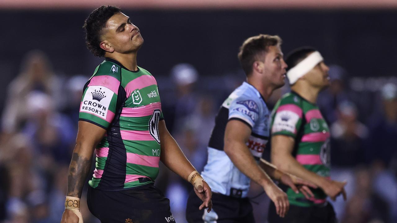 Latrell Mitchell dejected after a failed attempt at field goal (Photo by Matt King/Getty Images)