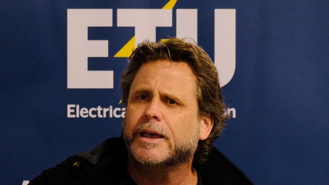 Electrical Trades Union Victorian secretary Troy Gray says he had never seen such anger at the Labor Party among blue-collar workers, predicting many would shift their vote at the election to the Greens. Picture: NewsWire / Luis Enrique Ascui