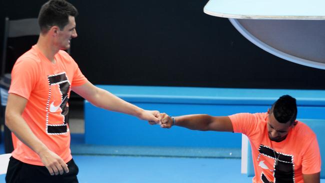 Bernard Tomic and Nick Kyrgios have more than tennis in common — they have both demonstrated brattish behaviour. (Pic: Tracey Nearmy)