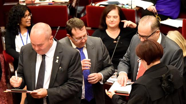 The Legislative Council in an all-nighter, debating the fire services reform. Picture: Nicole Garmston