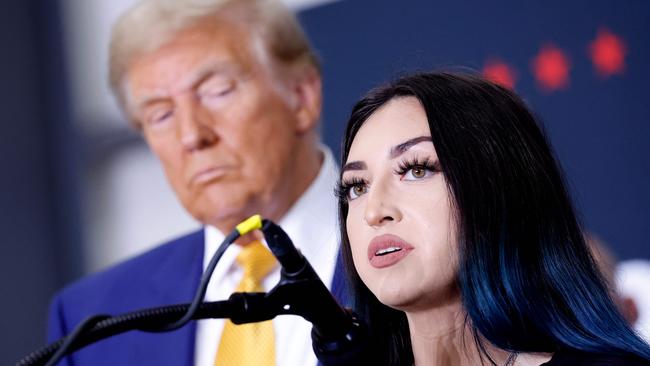 Republican presidential nominee, former U.S. President Donald Trump, listens as Alexis Nungaray. Picture: Getty