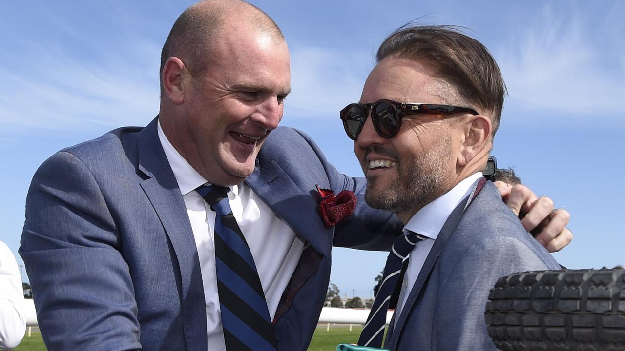 Geelong Cup: Anthony Mithen and Nigel Austin celebrate Runaway win ...