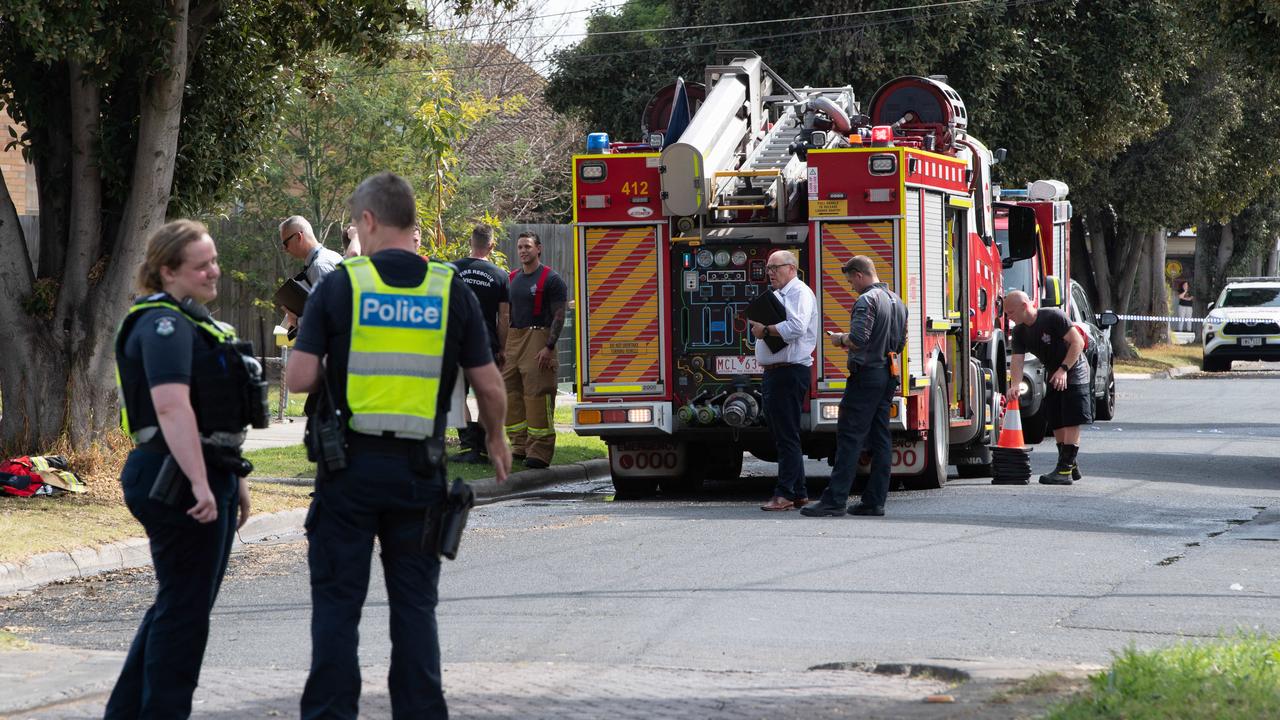 14-09-2023 Police and Firefighters attend a scene in Vermont Ave, Corio. Picture: Brad Fleet