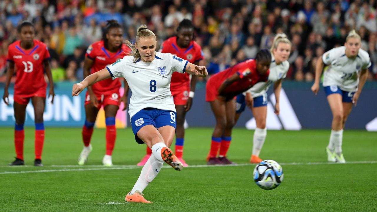 Georgia Stanway converted her second attempt from the penalty spot. (Photo by Justin Setterfield/Getty Images)