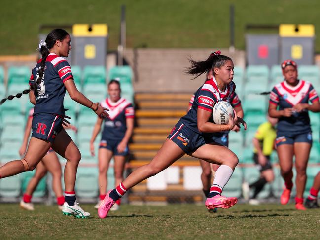 Tyra Ekepati.Picture: Adam Wrightson Photography. NSWRL Junior Reps Finals - Day 2Picture: Adam Wrightson Photography. Tarsha Gale Cup Elimination Final.Indigenous Academy Roosters vs Cronulla Sharks.Leichhardt Oval.14 April 2024.