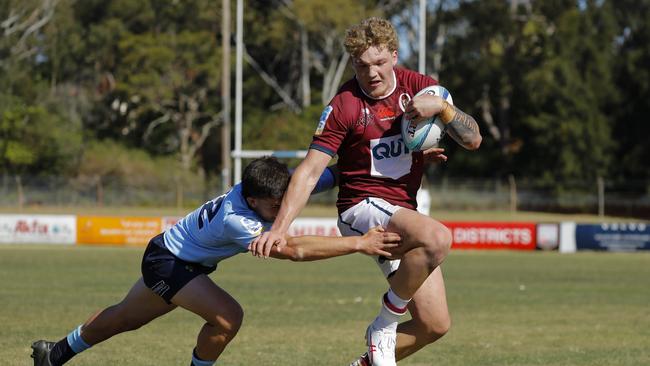 Ryley Bierton. Round 3 Super Rugby U19 between NSW Waratahs U19 v QLD Reds U19 at Forshaw Rugby Park, Sylvania Waters – Sunday 15th October 2022. Karen Watson