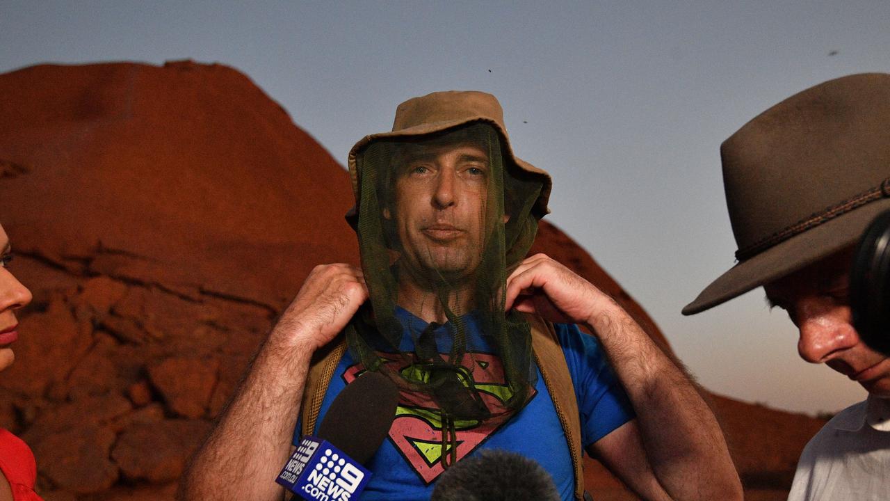 James Martin, a member of the final batch of tourists to climb Uluru. Picture: Saeed Khan/AFP