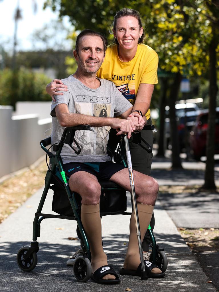 Mark Briggs with wife Sam. Picture: Zak Simmonds