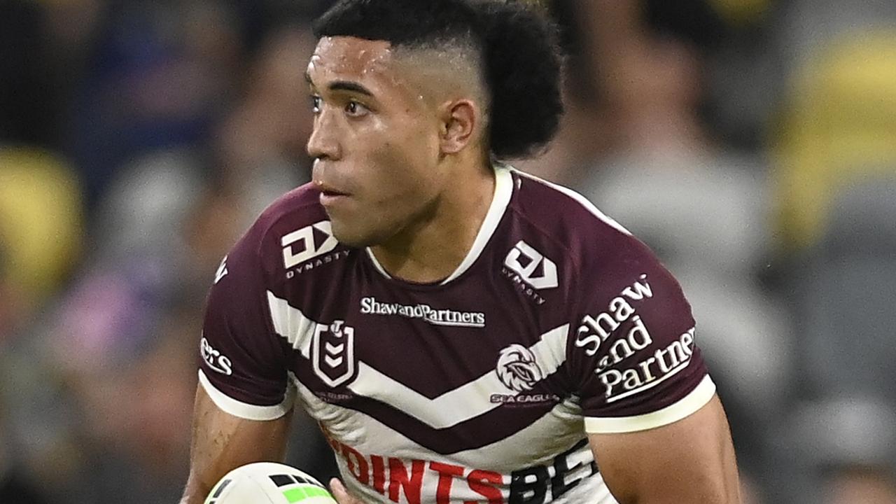 The Sea Eagles welcome back Tolu Koula after he missed a month with a knee injury. Picture: Ian Hitchcock/Getty Images