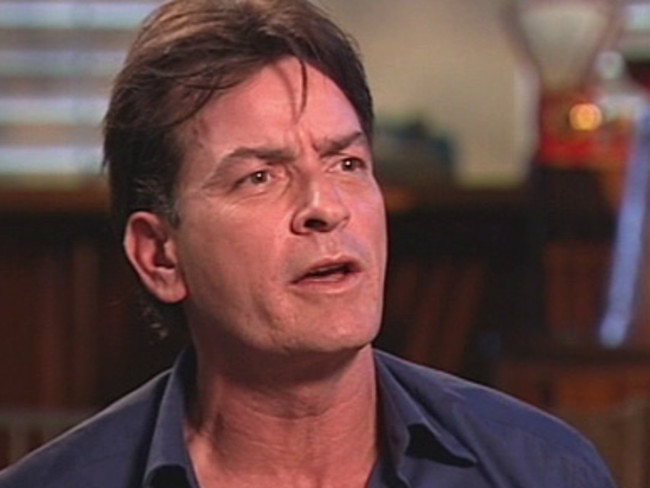 Charlie Sheen during his bizarre interview where he spoke about his “tiger blood” and “winning”. Picture: US ABC