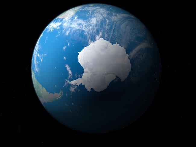 Southern Ocean in planet earth, aerial view from outer space