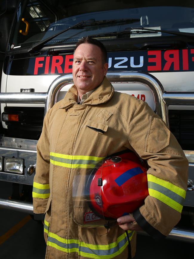 Darren Chapman received the Australian Fire Service Medal. Picture: Tait Schmaal