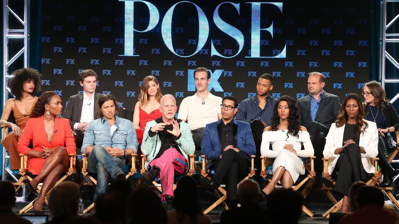 The case of Pose speak onstage during the Winter Television Critics Association Press Tour. Picture: Frederick M. Brown