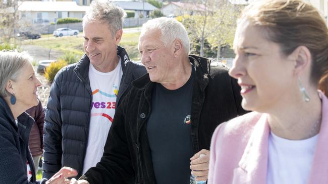 Yes referendum campaign launch for Franklin at Kangaroo Bay, Senator Catryna Bilyk, Senator Nick McKim, Rodney Dillon and Julie Collins MP. Picture: Chris Kidd