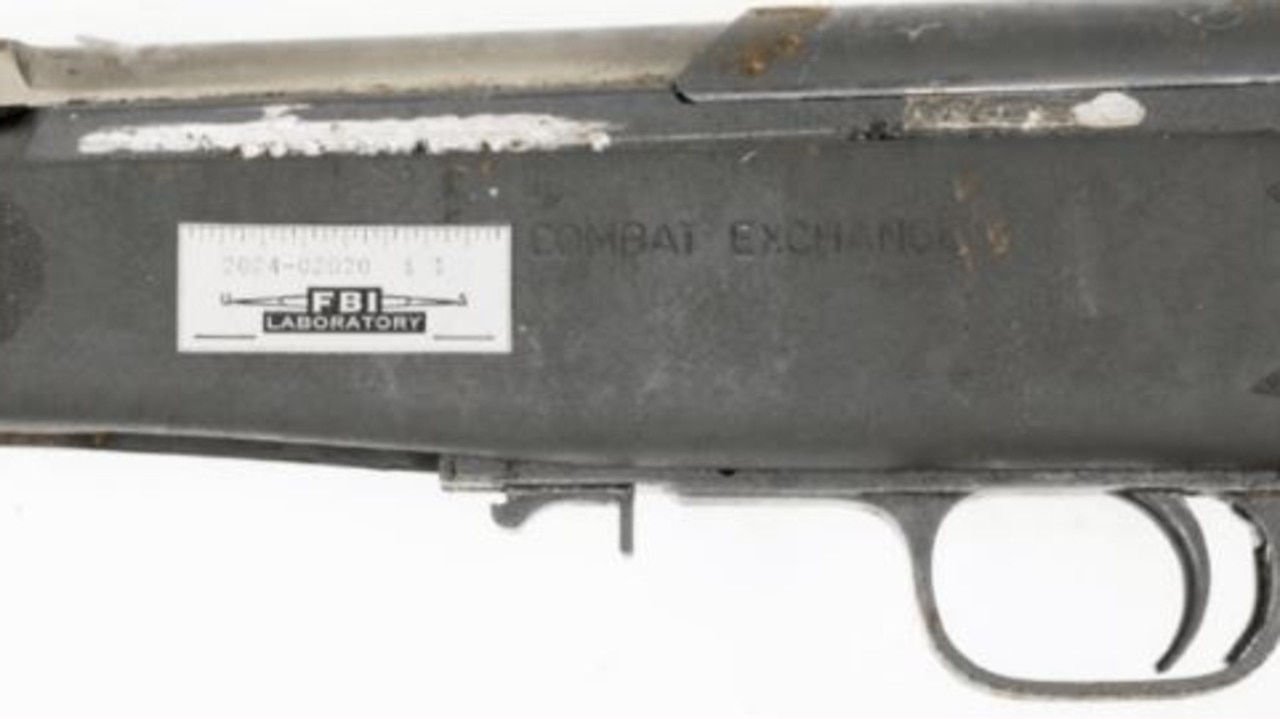 The FBI photo shows the gun had an obliterated serial number. Picture: Department of Justice