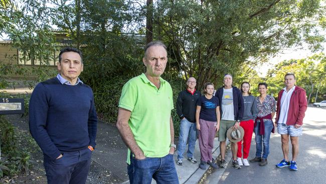 Cr Peter Matic and resident Brenden Brien near the Runic St childcare centre. The backers of a nearby centre on Boundary Rd are appealing a council decision to reject their project. Picture: AAP/Richard Walker