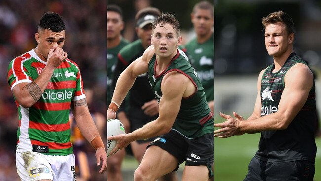 Cameron Murray's (C) move to an edge has big implications for the likes of Jadn Su'A (L) and Liam Knight (R).