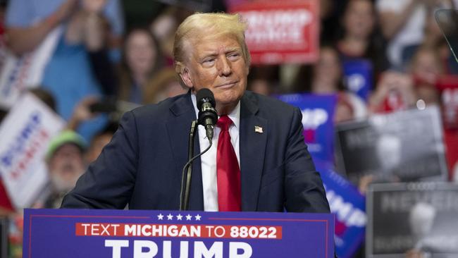 Republican presidential nominee and former US president Donald Trump holds his first public campaign rally with his running mate, JD Vance, on July 20. Picture: Getty Images