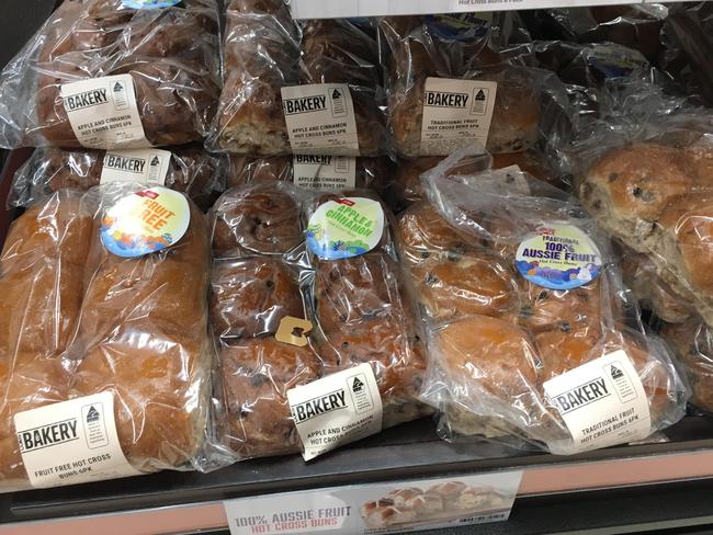 Hot cross buns for sale at Coles just days after Christmas.