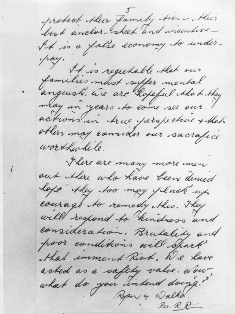 Letter from Ryan and Walker, penned by Ryan.