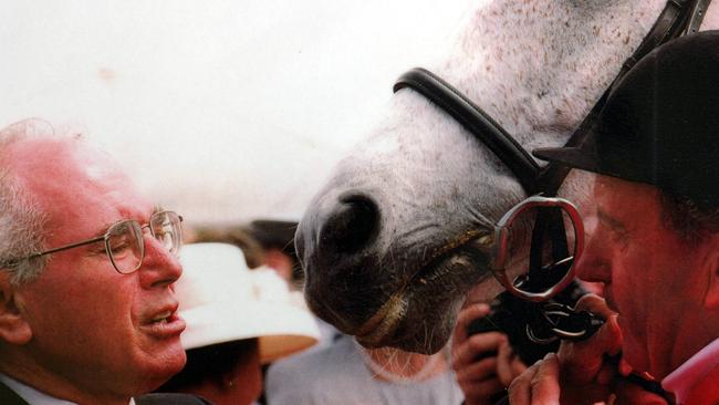 Former Prime Minister John Howard with Graham Salisbury and Subzero.