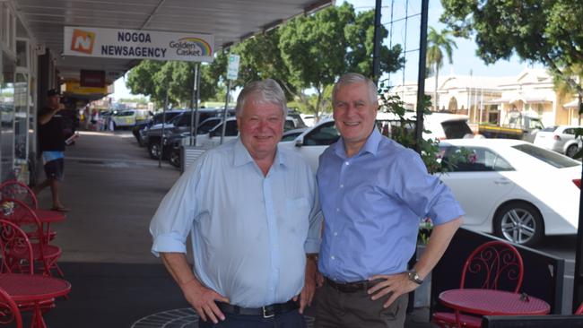 ON A MISSION: Deputy Prime Minister, Nationals' Leader and Infrastructure, Transport and Regional Development Minister Michael McCormack, throwing support behind Member for Flynn Ken O'Dowd during road upgrade announcement.