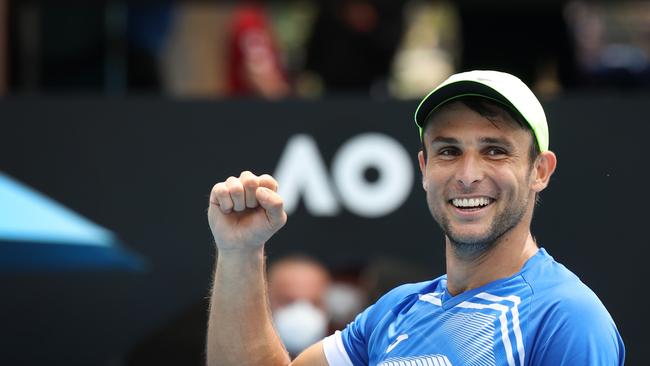 Aleks Vukic made a good start to his French Open qualifying quest. Picture: David Caird