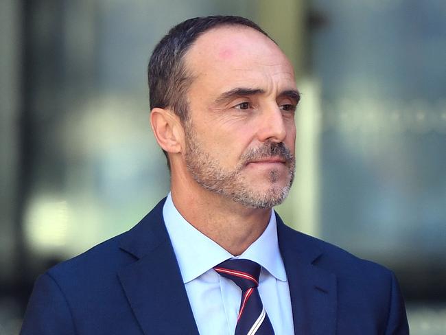 Michael Wright, National head of BT Finance leaves the banking services royal commission in Melbourne, Thursday, April 18, 2018. The financial services royal commission public hearing into financial advice continues. (AAP Image/Julian Smith) NO ARCHIVING