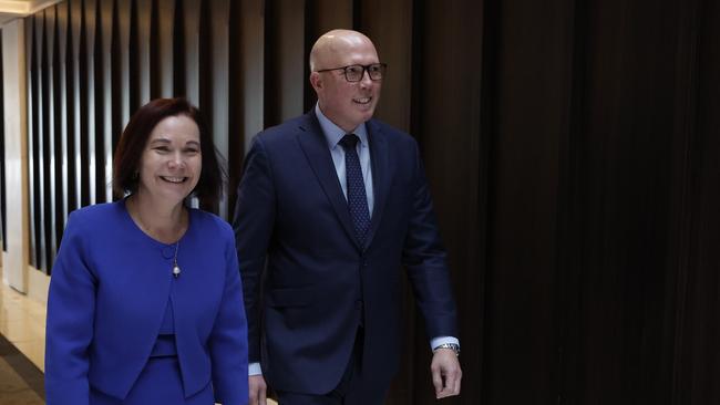 Opposition Leader Peter Dutton with Tania Constable. Picture: Adam Taylor