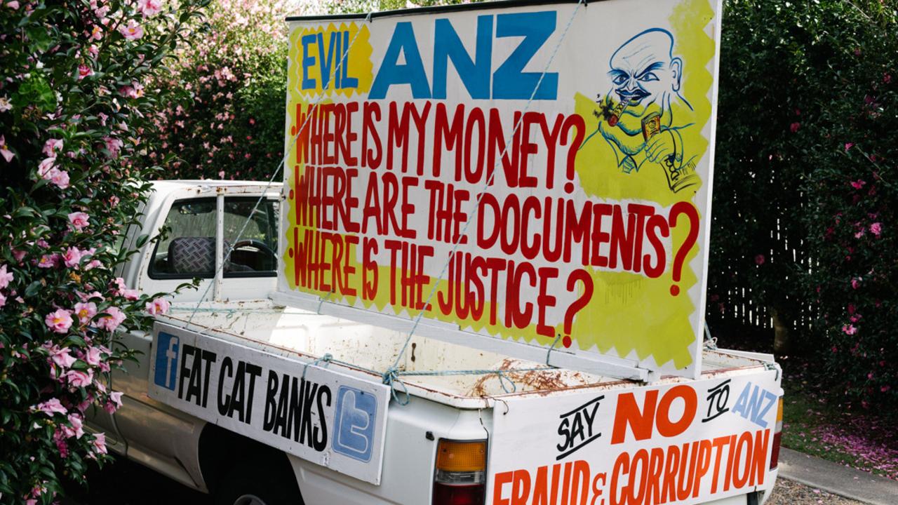 Distaste for the Big Four banks, including ANZ, was already prevalent before the Royal Commission, including on this Toowoomba man’s roaming protest.