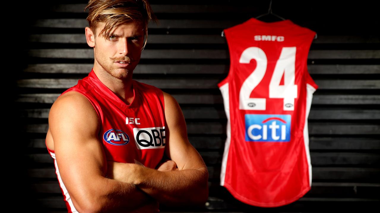 Dane Rampe inherited Jude Bolton’s No.24 from the 2014 season. Picture: Gregg Porteous