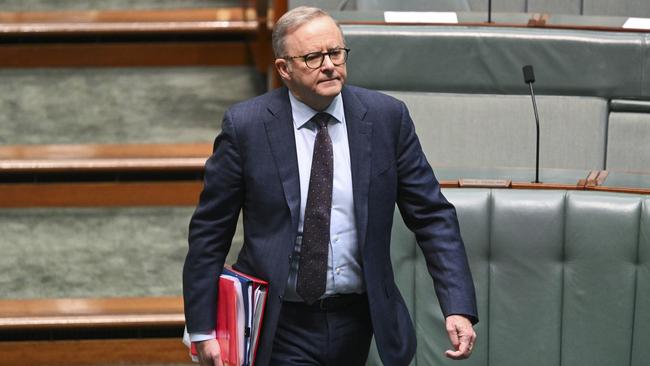 Prime Minister Anthony Albanese arrives for Question Time at Parliament House.