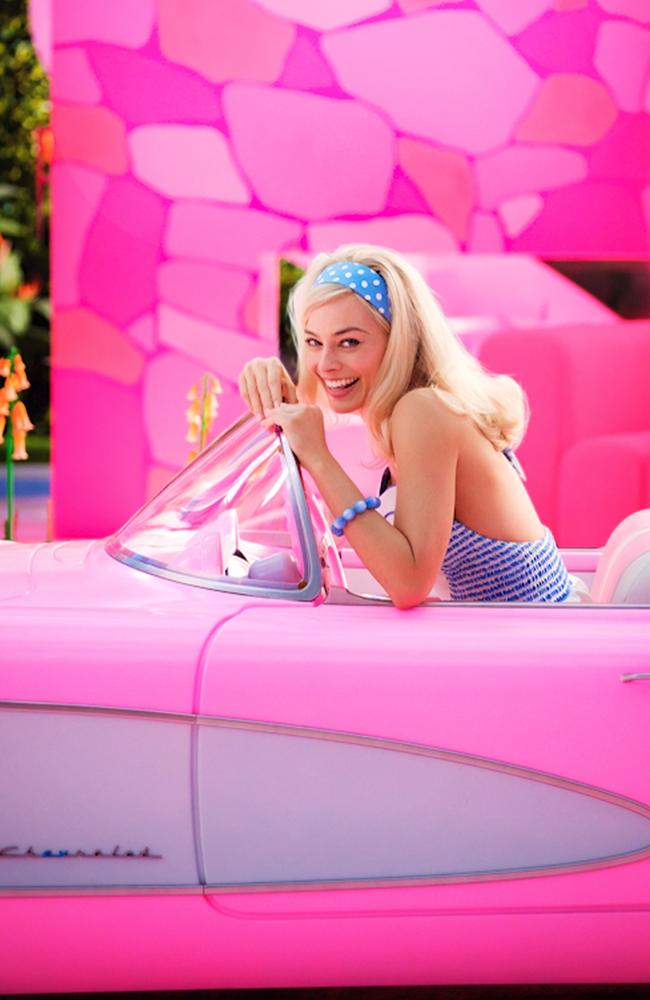 Margot Robbie is seen for the first time as Barbie for the upcoming movie. Picture: Warner Brothers