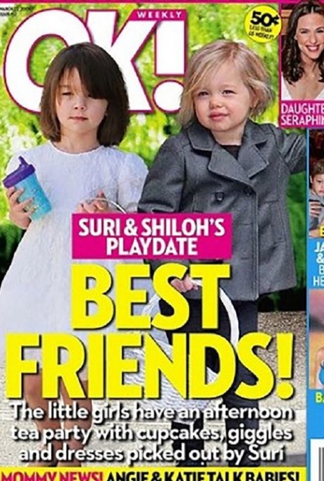 OK! photoshopped a picture to make it appear as if Suri Cruise and Shiloh Jolie-Pitt were together. Picture: Page Six