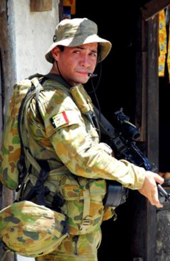 Private Kynan Devenna on April 17, 2007 on patrol with C Company 1RAR in East Timor. Picture: Supplied