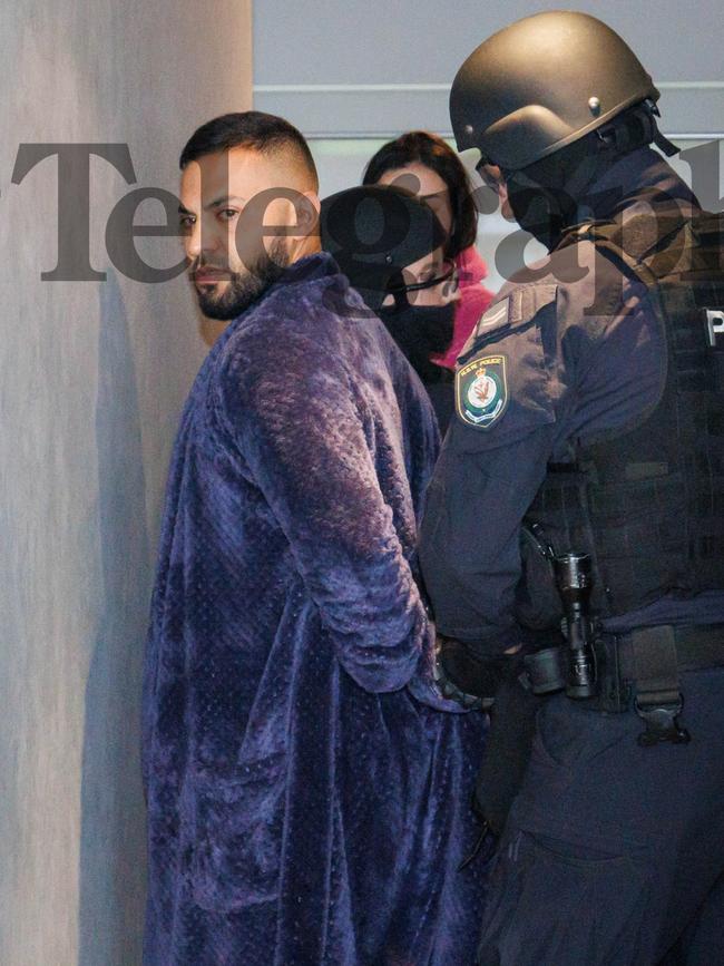 The 39-year-old answered the door to his CBD unit in a dressing gown. Picture: Max Mason-Hubers. Photo: Max Mason-Hubers