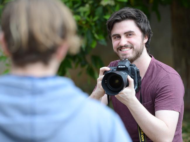 Aidan Lawrence studied a short course in photography and now he wants to become a teacher. Picture: AAP/Brenton Edwards